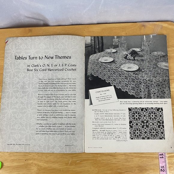 Vintage 1939 Knitting Crochet Tablecloth Doilies Patterns Booklet #135 - Picture 5 of 8